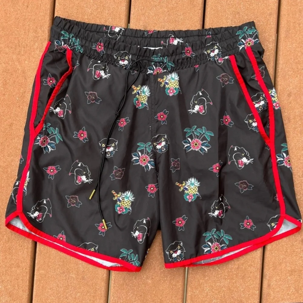 - Zara Sz S Tiger Pineapple Floral Print Board Shorts! EUC!